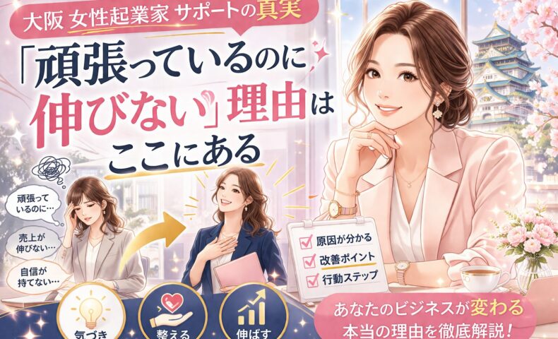 大阪女性起業家サポートの真実を示し、悩む女性から成長する姿への変化と改善チェック項目を描いた構成